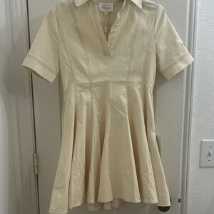 bohme Cream Short Sleeve Pleated Tunic